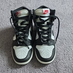 Nike Black and White High-Top Dunks Sneakers